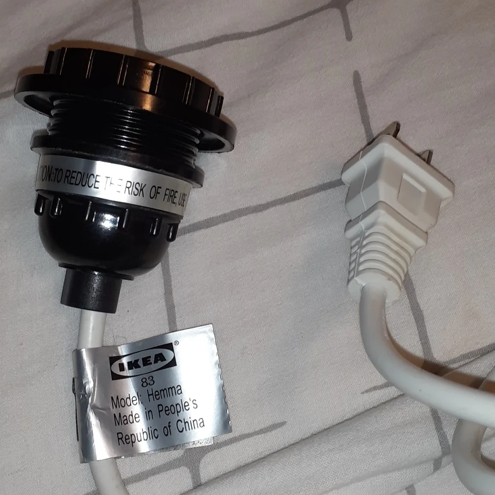 IKEA HEMMA Cord Socket Type A Bulb White 15 ft.